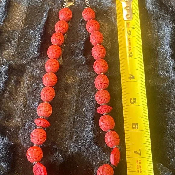 Sterling Amy Kahn Russel Cinnabar Beaded Necklace - Picture 3 of 4